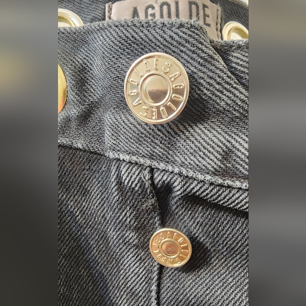 Agolde Stylish Black Jeans with Gold Accents - Picture 2 of 7